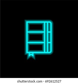 Notebook blue glowing neon ui ux icon. Glowing sign logo vector