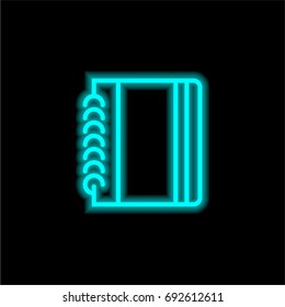 Notebook blue glowing neon ui ux icon. Glowing sign logo vector