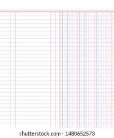 notebook, blue line horizontal and red line vertical.