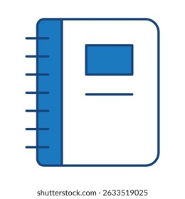 Notebook Blue Line Icon. Education, E-Learning, School, College, Study, Knowledge Icons Editable Stroke Vector Illustration