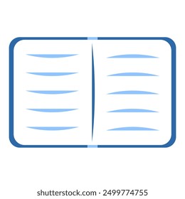 Notebook or book in cartoon style. Vector illustration isolated on white background.