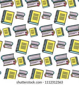 notebook and book education tool background vector illustration