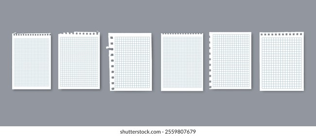 Notebook or book page, Sheets from notebook, Vector illustration