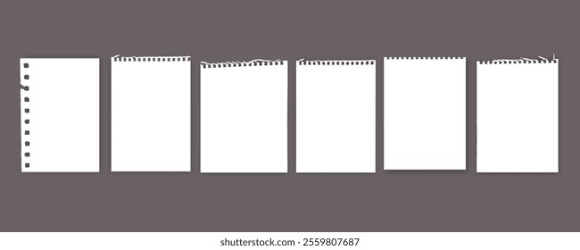 Notebook or book page, Sheets from notebook, Vector illustration