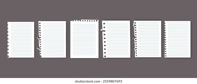 Notebook or book page, Sheets from notebook, Vector illustration