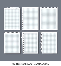Notebook or book page, Sheets from notebook, Vector illustration