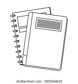 notebook and book school supplies icon vector illustration design