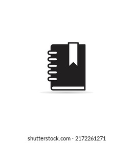 bloc de notas con icono de marcador en fondo blanco