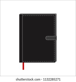 Notebook with bookmark, isolated on white background, vector illustration