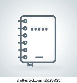 Notebook with Bookmark Line Icon