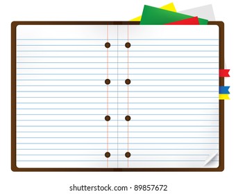 notebook with bookmark and notepads 	notebook with bookmark and notepads