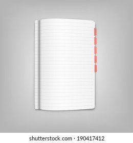 Notebook with bookmark paper