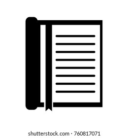 notebook with bookmark stationery office object element
