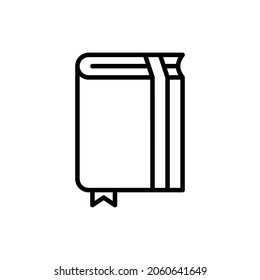 Notebook with bookmark thin line icon. Promotional product. Modern vector illustration.