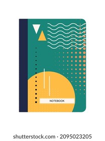 Portada o afiche brillante para portátiles. Imágenes elegantes para imprimir en portátiles. Diseño minimalista hecho de formas geométricas simples. Elementos gráficos para el sitio web. Dibujo vectorial plano de dibujos animados