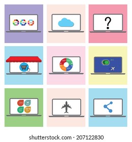 notebook business  icon set vector illustration eps10 