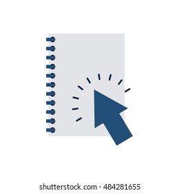 notebook with business icon vector illustration design