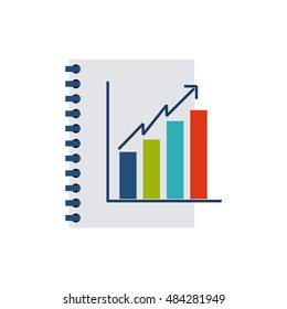 notebook with business icon vector illustration design