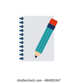 notebook with business icon vector illustration design