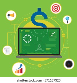 notebook business technology vector illustration