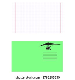 Notebook in a cage.Vector drawing. Isolated white background.