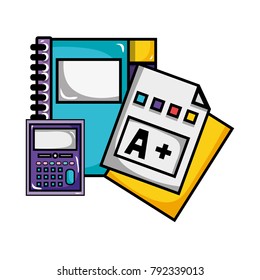 notebook and calculator object with qualification education