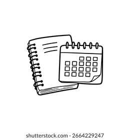 Superposición de libretas y calendarios para la planificación y la gestión de horarios