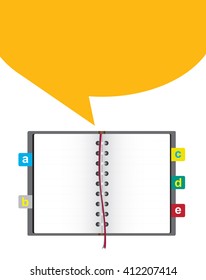 Notebook with callout