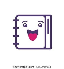 notebook cartoon design, Kawaii school expression cute character funny and emoticon theme Vector illustration