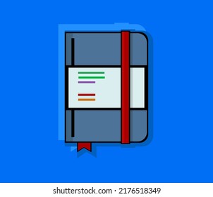 Notebook in a cartoon retro style