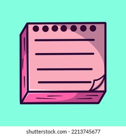 Notebook cartoon vector icon illustration for work
