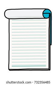 notebook / cartoon vector and illustration, hand drawn style, isolated on white background.