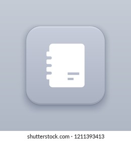 Notebook, Catalog button, best vector on a gray background