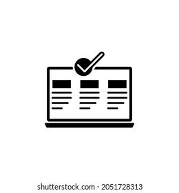 bloc de notas, icono de marca de verificación en conjunto de TI