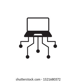 notebook, chip icon. Simple glyph vector of online education set for UI and UX, website or mobile application