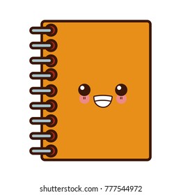 Notebook closed isolated cute kawaii cartoon