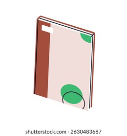 Notebook, closed notepad. Planner, paper organizer for writing notes, study. Book, journal in hardback cover. Storybook, literature icon. Flat vector illustration isolated on white background