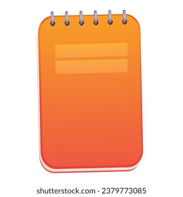 Notebook mit SpiralDraufsicht im Cartoon-Stil einzeln auf weißem Hintergrund. Büro, Schülerkalender.