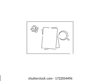Notebook- und Kaffeezubehör, Vektorgrafik-Design.