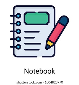 notebook color line icon isolated on white background
