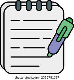 Notebook color outline icons design