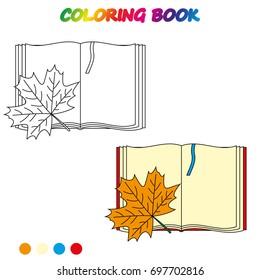 notebook - coloring book.  Coloring  page to educate preschool kids .  Game for preschool kids.  Vector cartoon  illustration, worksheet.
