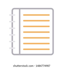 notebook colour line vector icon