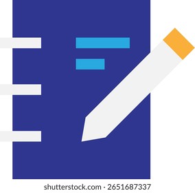 Notebook Computer Education Icon Vector Flat Illustration