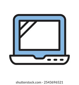Una computadora portátil, un icono de la computadora portátil en estilo moderno