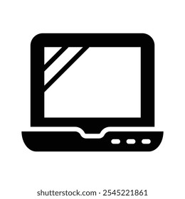 A notebook computer, an icon of laptop in modern style
