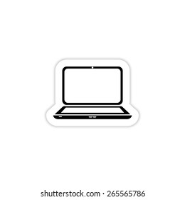 notebook computer icon on a white background with shadow