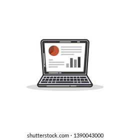 notebook computer icon. Vector illustration.