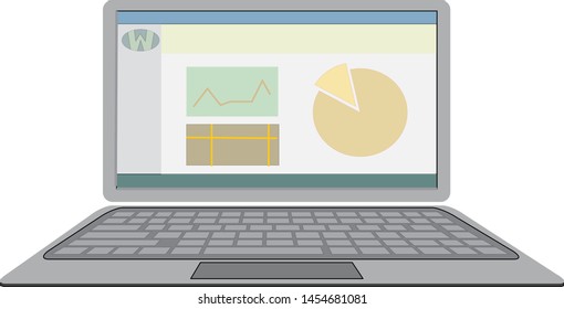 Notebook Computer Laptop PC Icon Vector