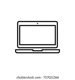 Notebook computer screen vector illustration line icon symbol
